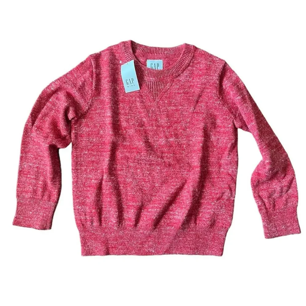 Gap kids heather red long sleeve sweater crewneck XS 4-5 NWT